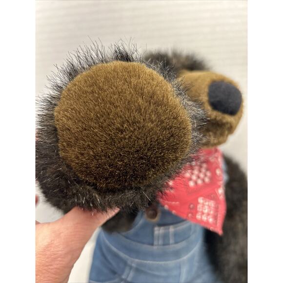 VTG Build A Bear Cub Med Size 19" Brown Plush Overalls Bandana NO BAB 0n Paws - Picture 8 of 9